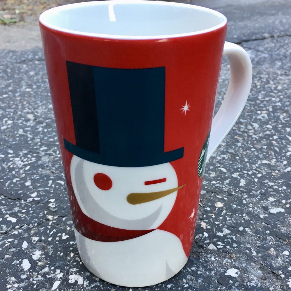 Starbucks Ceramic Holiday Snowman Mug 2012